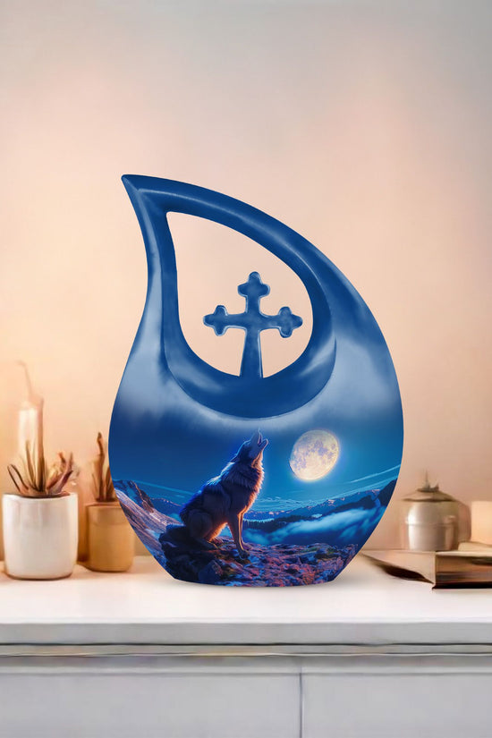 Wolf Howling Urns For Ashes - Funeral Urns For Women