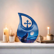 Wolf Howling Urns For Ashes - Funeral Urns For Women