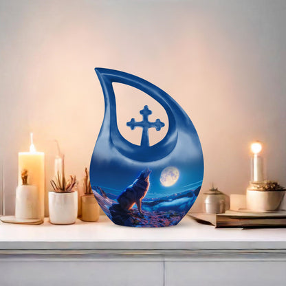Wolf Howling Urns For Ashes - Funeral Urns For Women