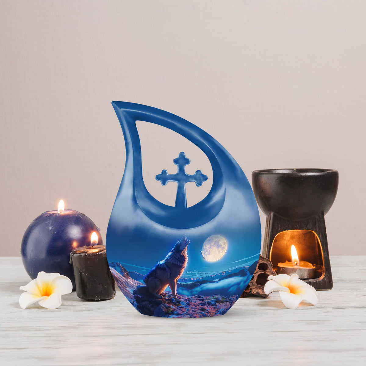 Wolf Howling Urns For Ashes - Funeral Urns For Women