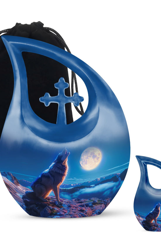 Wolf Howling Urns For Ashes - Funeral Urns For Women