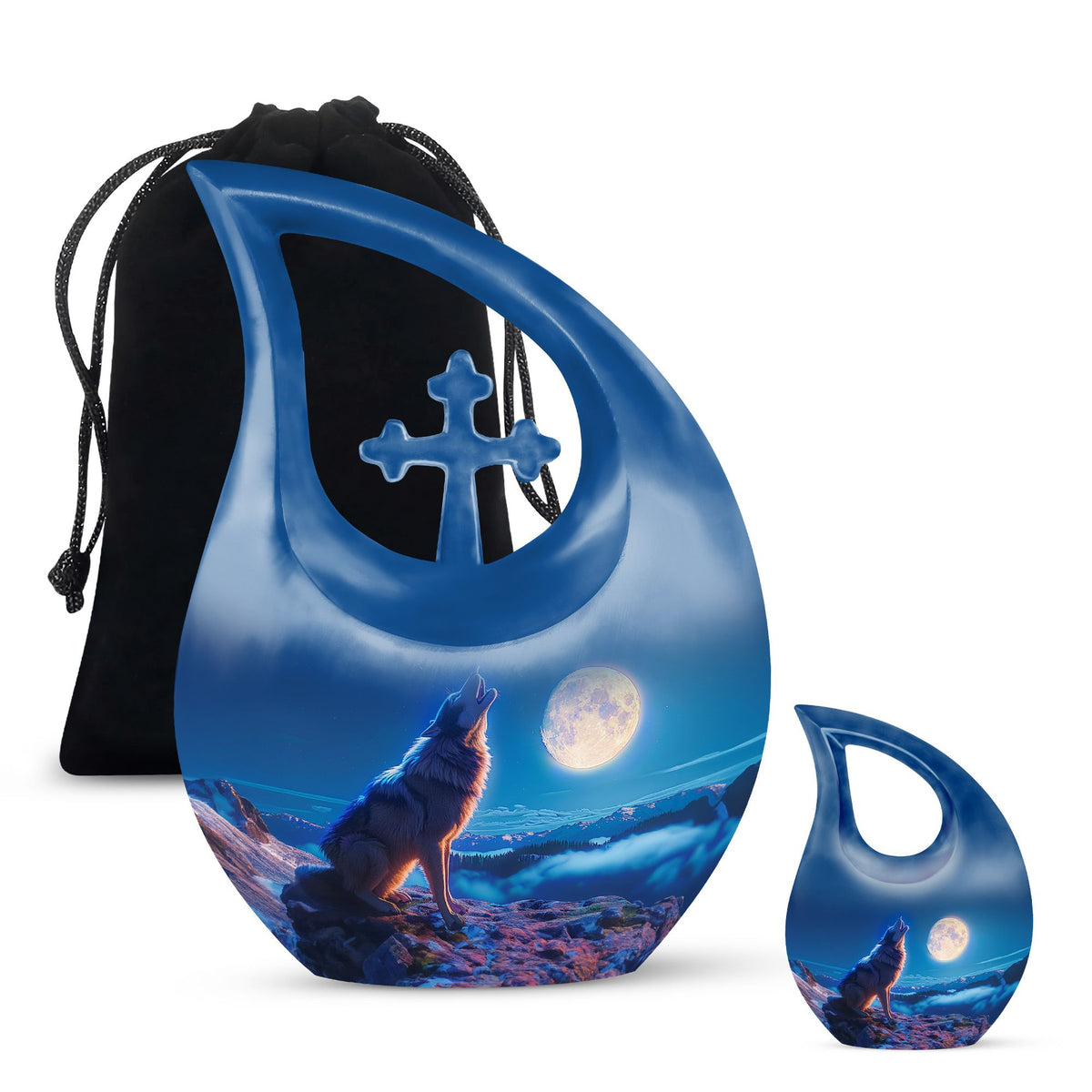 Wolf Howling Urns For Ashes - Funeral Urns For Women