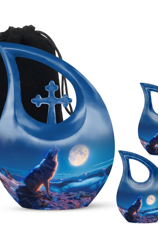 Wolf Howling Urns For Ashes - Funeral Urns For Women