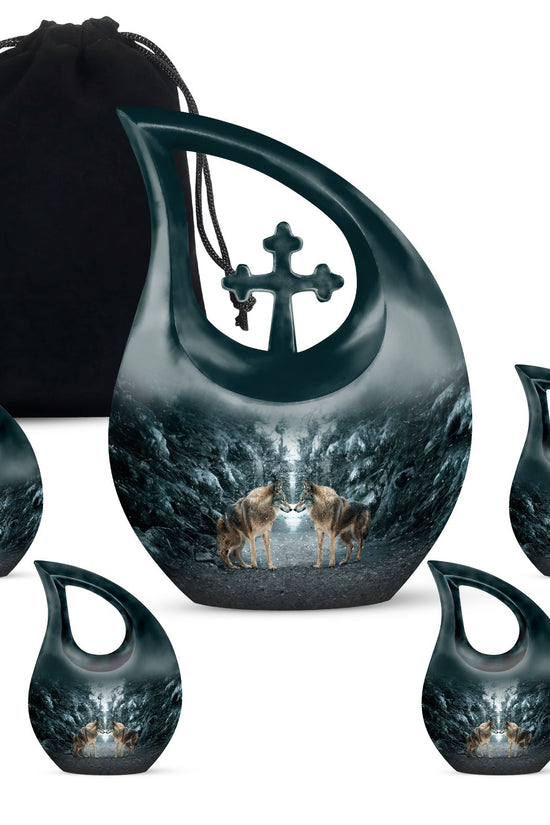 Wolf Howling Urns For Ashes - Urn For Women & Men