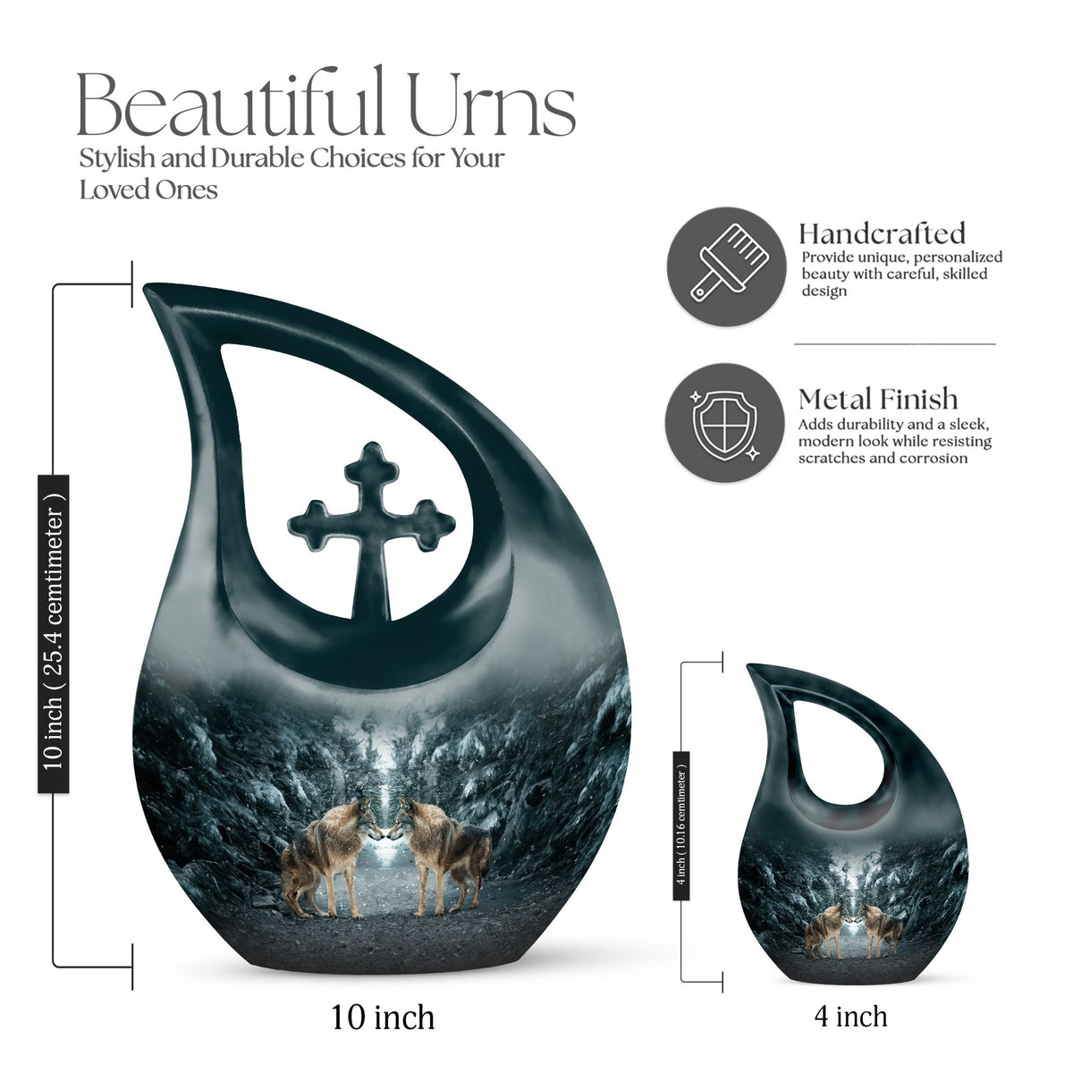 Wolf Howling Urns For Ashes - Urn For Women & Men
