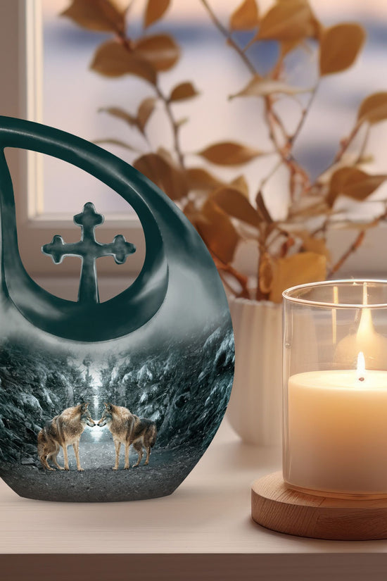 Wolf Howling Urns For Ashes - Urn For Women & Men
