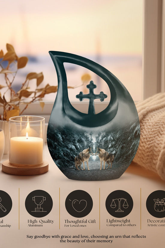 Wolf Howling Urns For Ashes - Urn For Women & Men