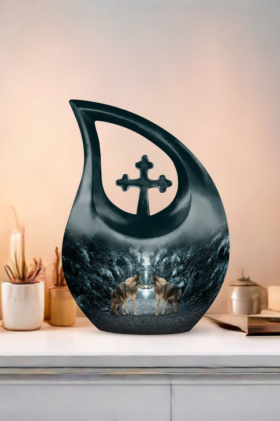 Wolf Howling Urns For Ashes - Urn For Women & Men