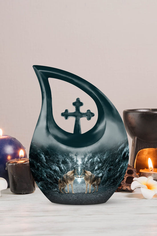 Wolf Howling Urns For Ashes - Urn For Women & Men