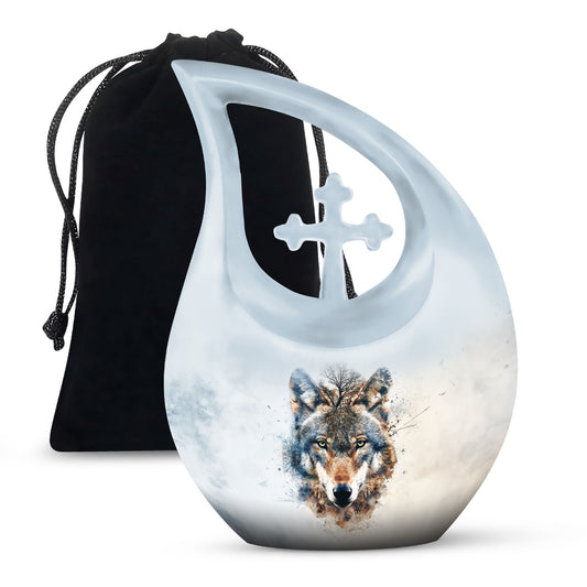 Wolf Howling Urns For Ashes - Cremation Urns For Adult Ashes Women