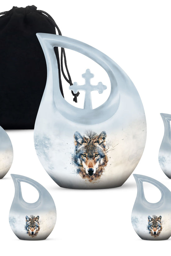 Wolf Howling Urns For Ashes - Cremation Urns For Adult Ashes Women