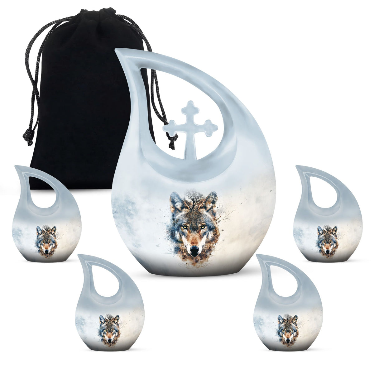Wolf Howling Urns For Ashes - Cremation Urns For Adult Ashes Women