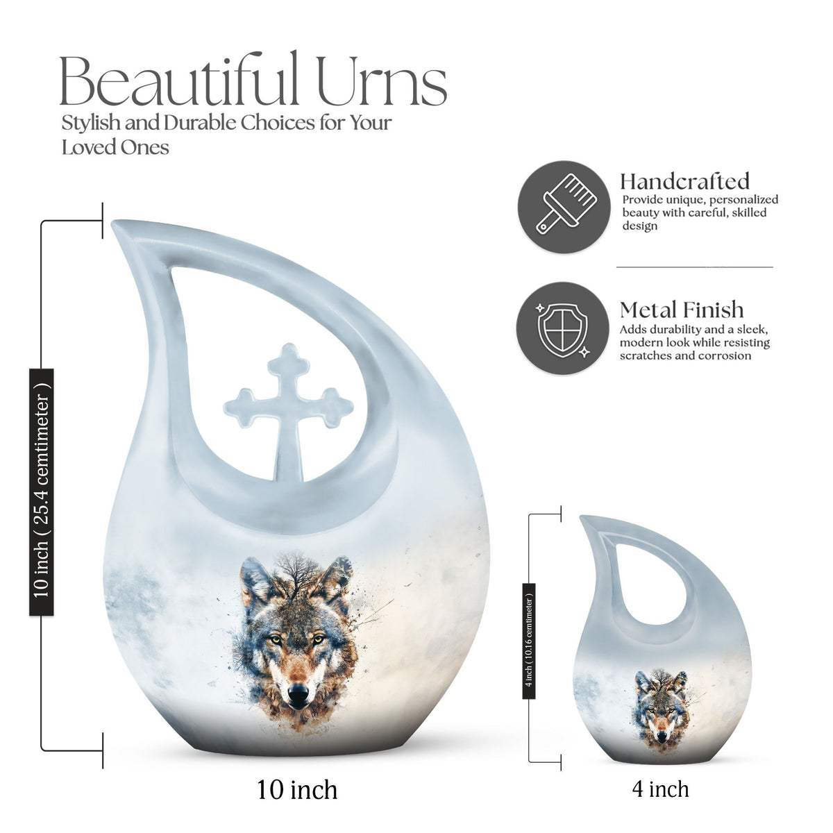 Wolf Howling Urns For Ashes - Cremation Urns For Adult Ashes Women