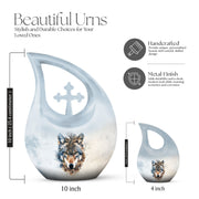 Wolf Howling Urns For Ashes - Cremation Urns For Adult Ashes Women