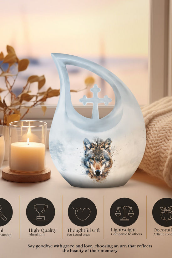 Wolf Howling Urns For Ashes - Cremation Urns For Adult Ashes Women