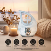 Wolf Howling Urns For Ashes - Cremation Urns For Adult Ashes Women