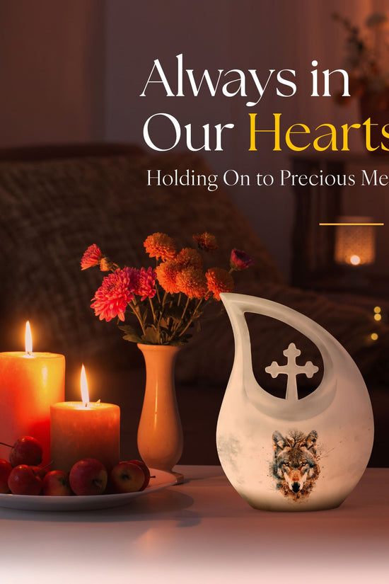 Wolf Howling Urns For Ashes - Cremation Urns For Adult Ashes Women