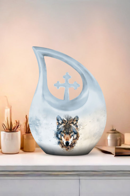 Wolf Howling Urns For Ashes - Cremation Urns For Adult Ashes Women