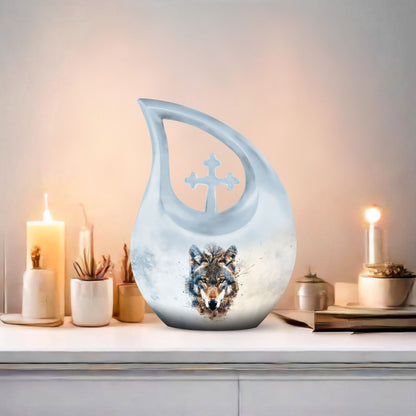 Wolf Howling Urns For Ashes - Cremation Urns For Adult Ashes Women