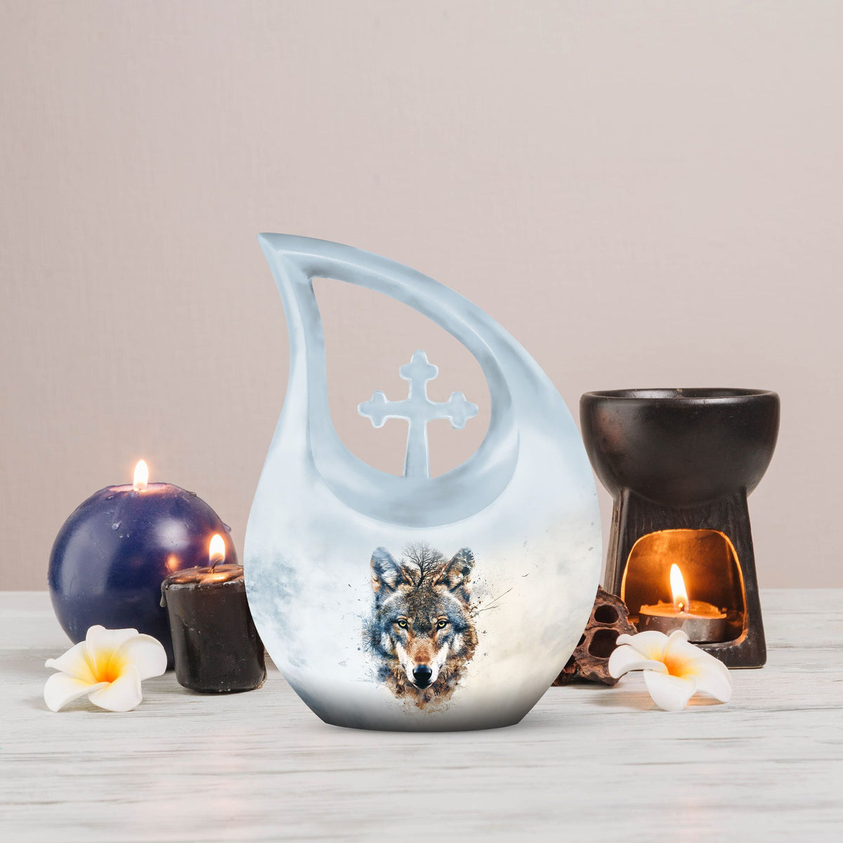 Wolf Howling Urns For Ashes - Cremation Urns For Adult Ashes Women