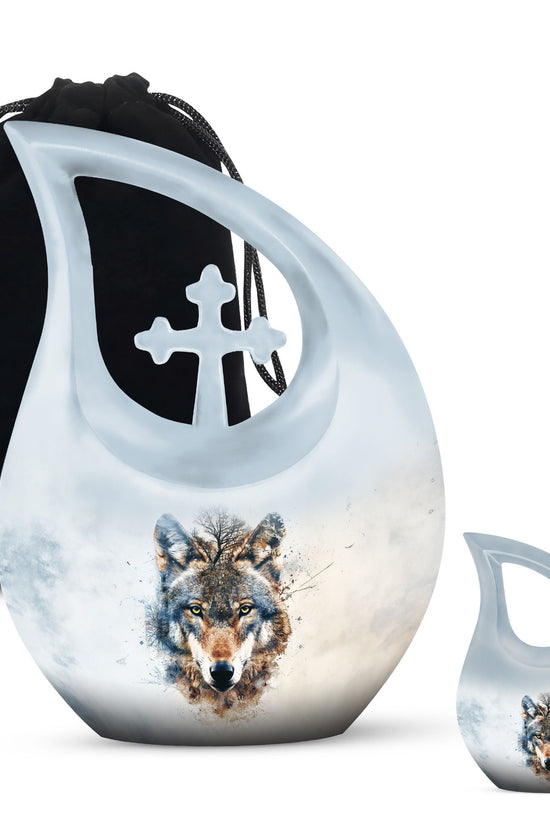 Wolf Howling Urns For Ashes - Cremation Urns For Adult Ashes Women