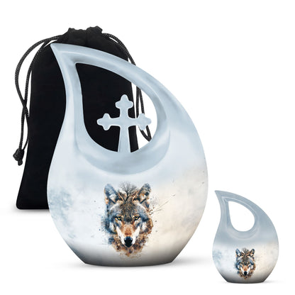 Wolf Howling Urns For Ashes - Cremation Urns For Adult Ashes Women