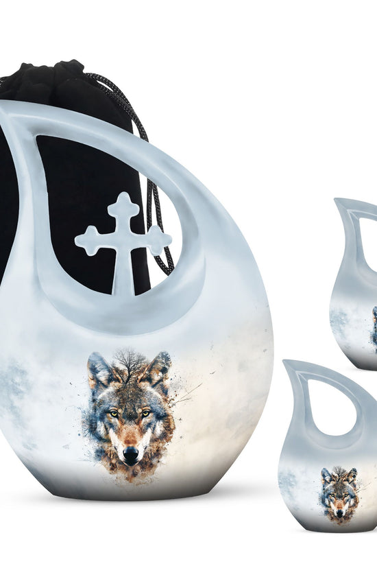 Wolf Howling Urns For Ashes - Cremation Urns For Adult Ashes Women