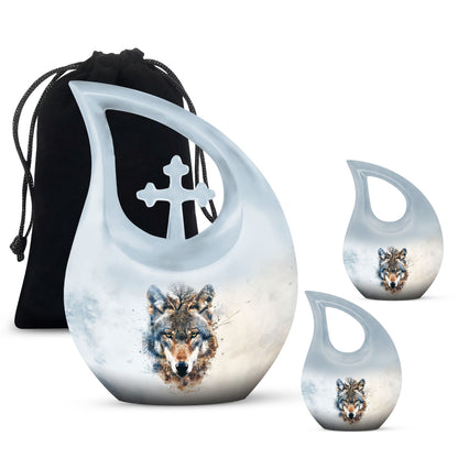 Wolf Howling Urns For Ashes - Cremation Urns For Adult Ashes Women
