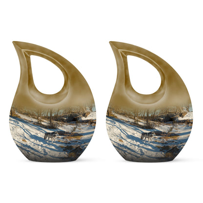 Wolf Howling Urns For Ashes - Cremation Urns For Ashes For Women