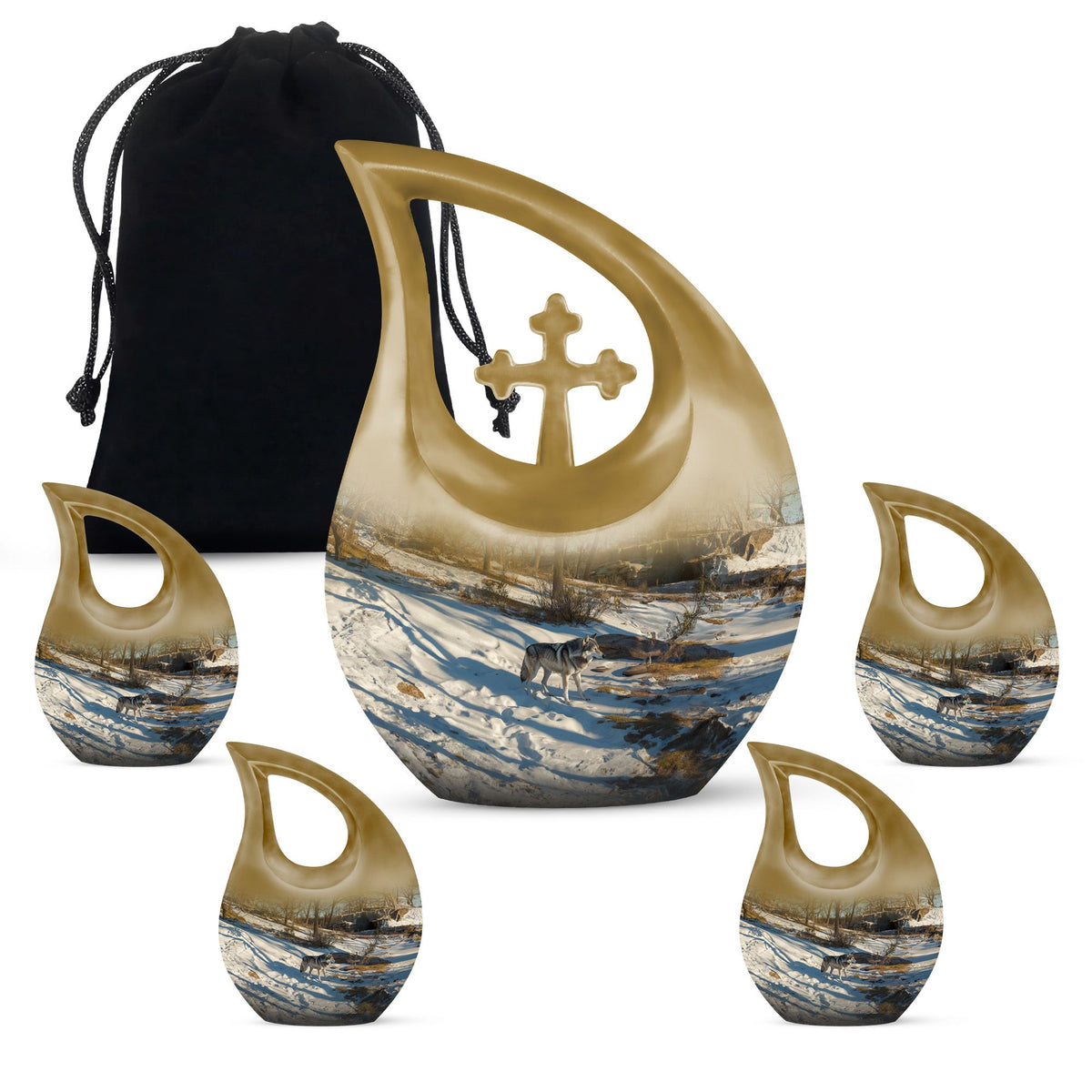 Wolf Howling Urns For Ashes - Cremation Urns For Ashes For Women