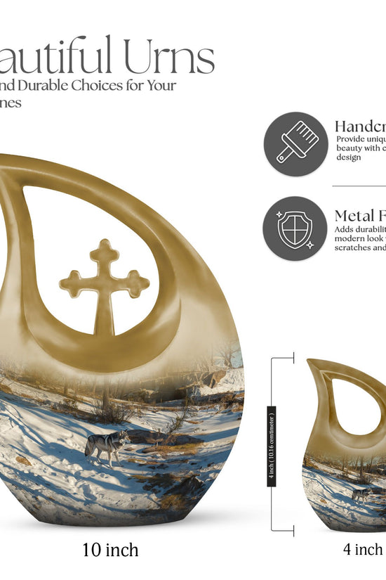 Wolf Howling Urns For Ashes - Cremation Urns For Ashes For Women