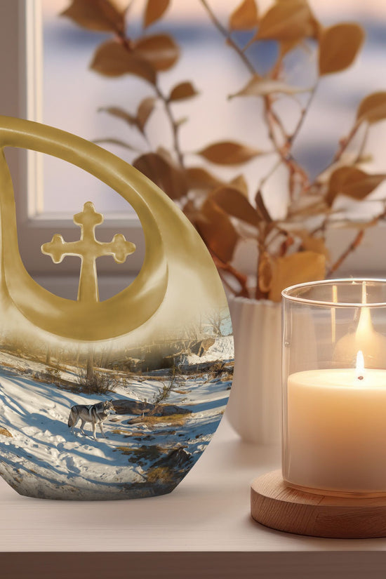 Wolf Howling Urns For Ashes - Cremation Urns For Ashes For Women