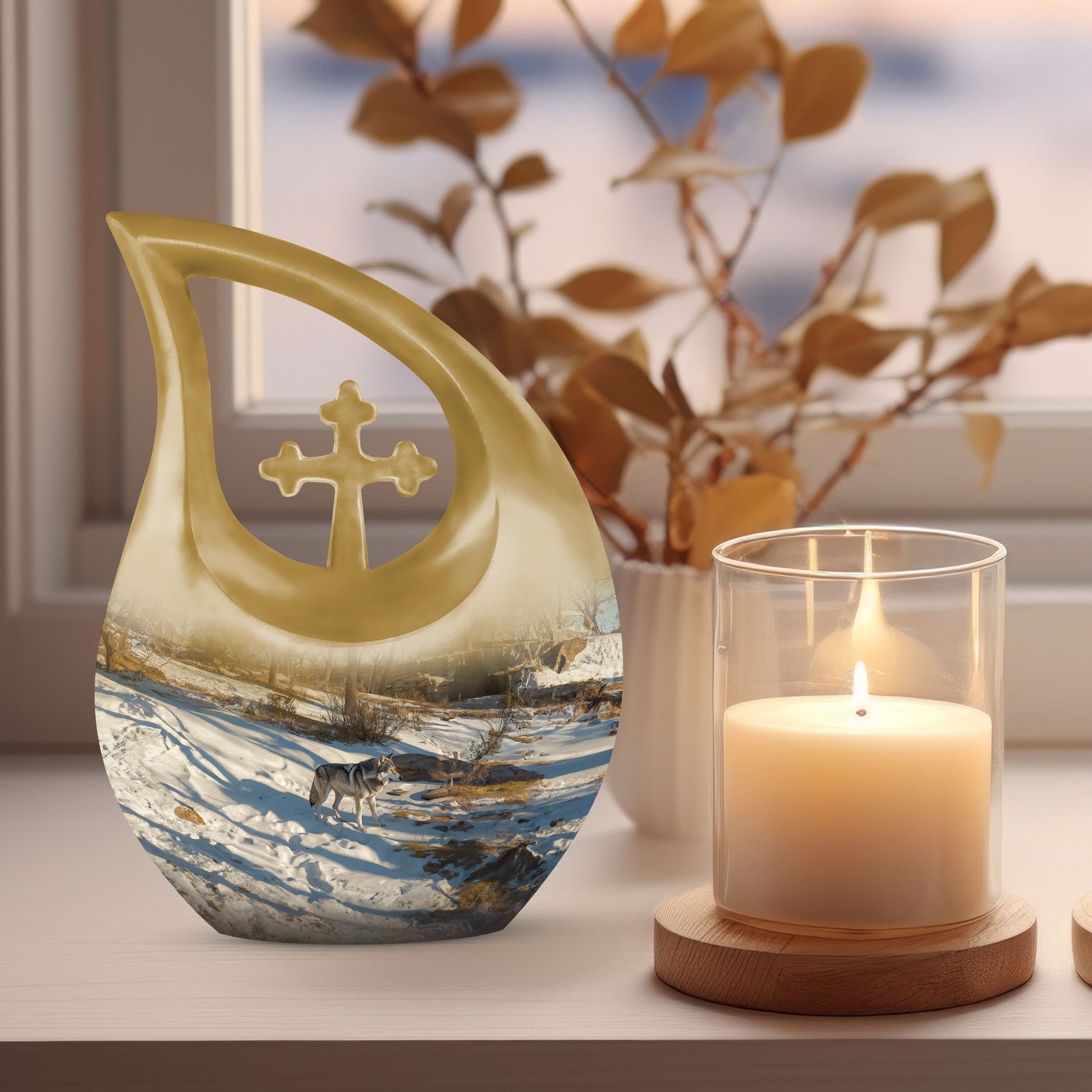 Wolf Howling Urns For Ashes - Cremation Urns For Ashes For Women