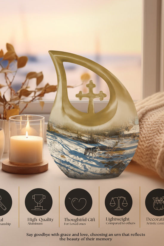 Wolf Howling Urns For Ashes - Cremation Urns For Ashes For Women