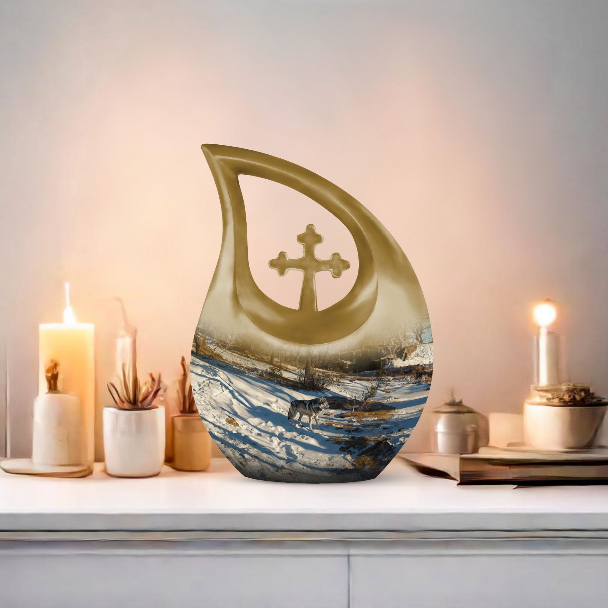 Wolf Howling Urns For Ashes - Cremation Urns For Ashes For Women