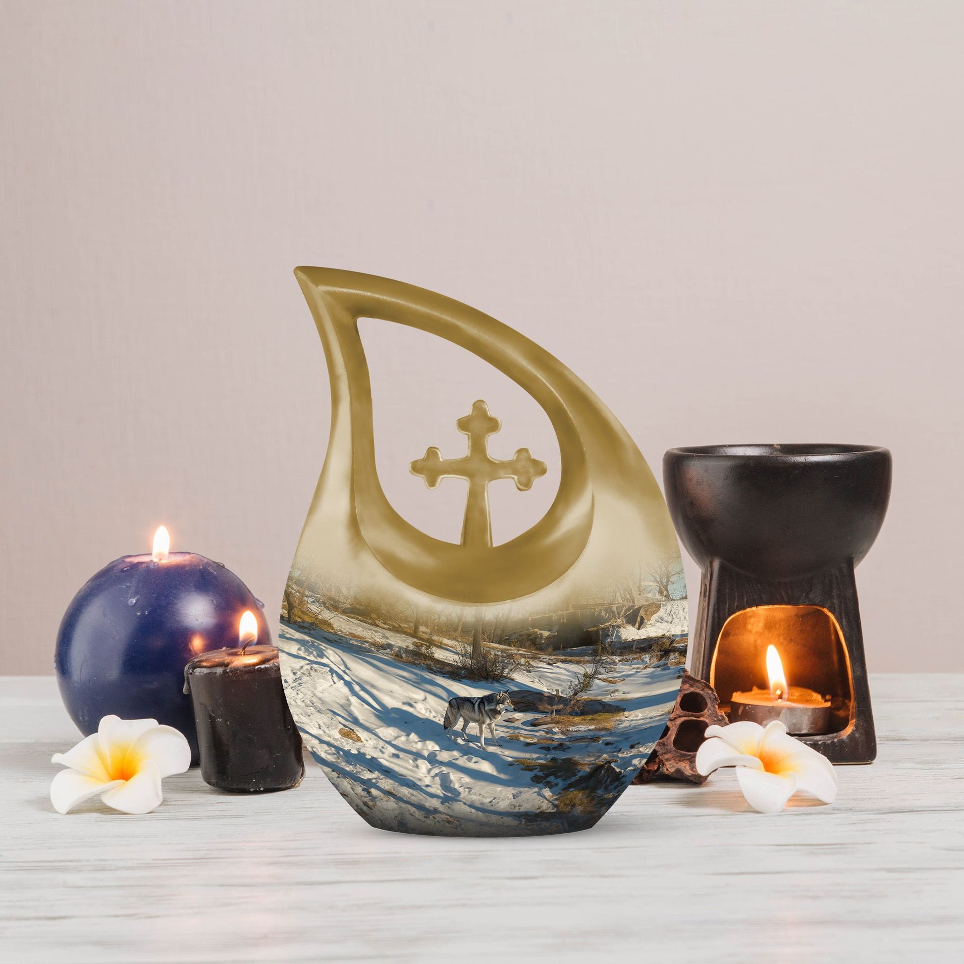 Wolf Howling Urns For Ashes - Cremation Urns For Ashes For Women