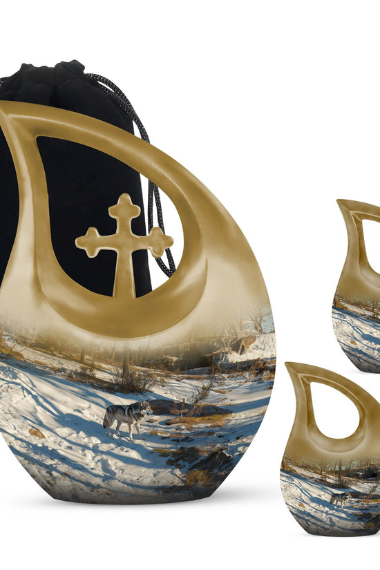 Wolf Howling Urns For Ashes - Cremation Urns For Ashes For Women