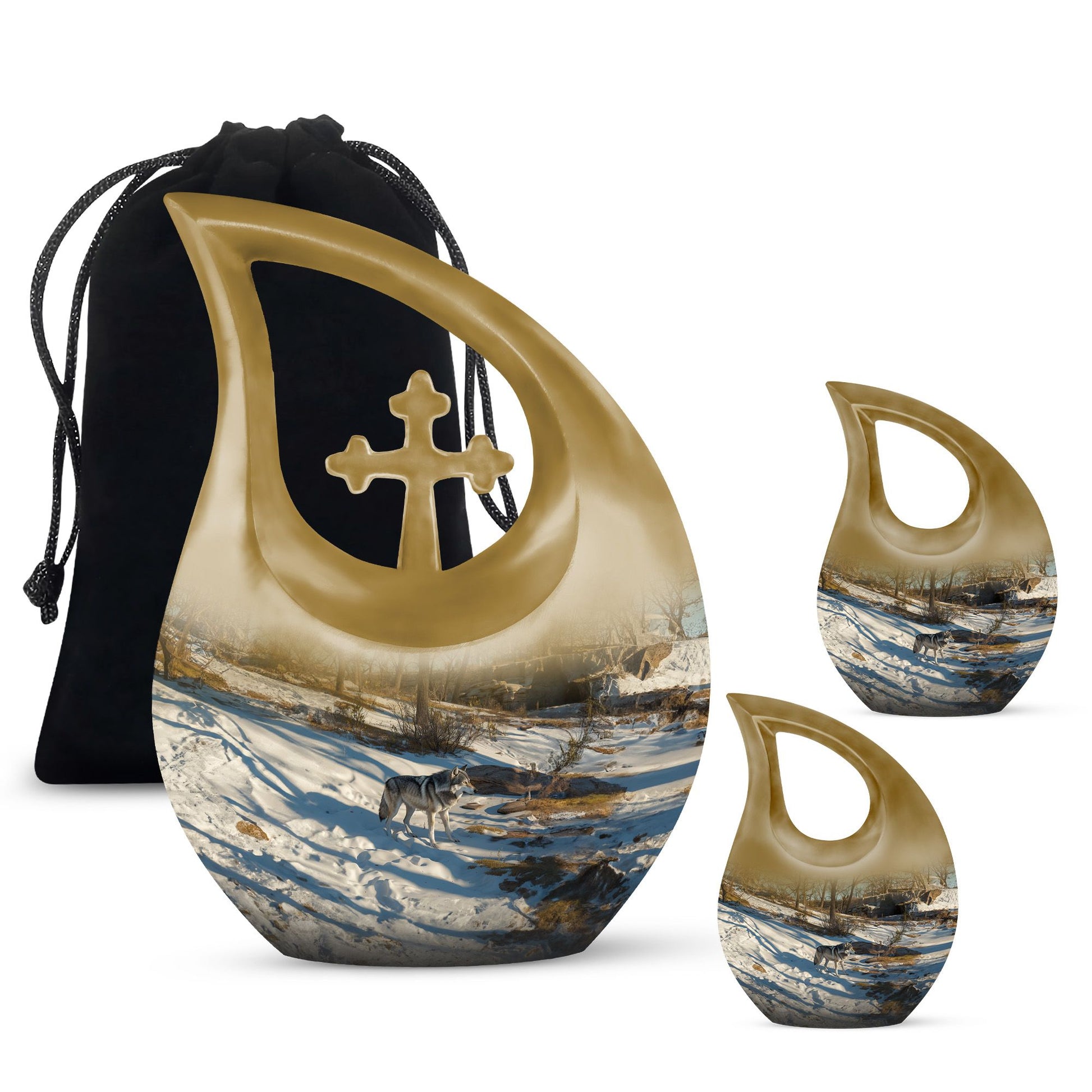 Wolf Howling Urns For Ashes - Cremation Urns For Ashes For Women
