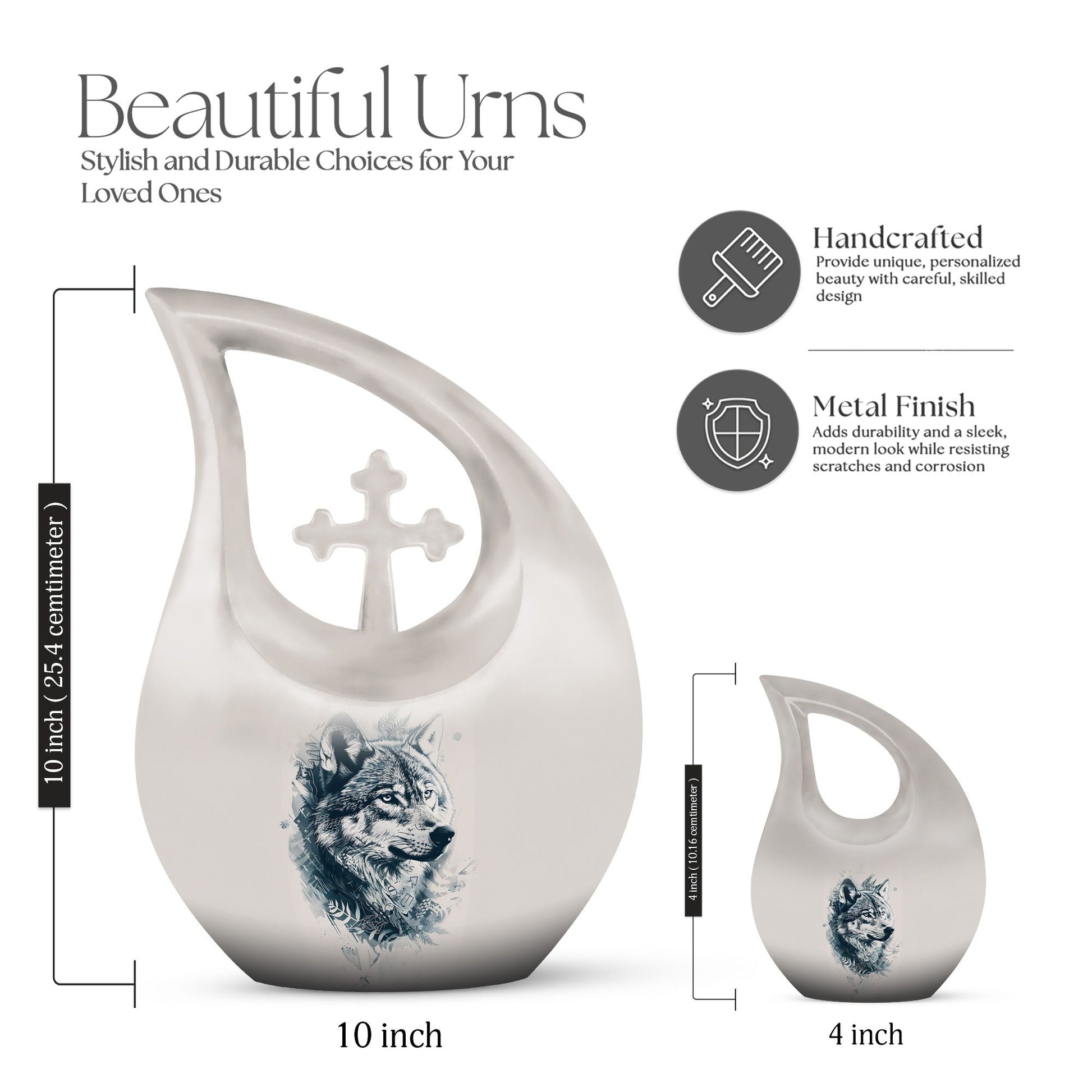 Wolf Howling Urns For Ashes - Adult Urns For Women
