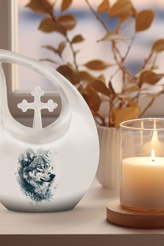 Wolf Howling Urns For Ashes - Adult Urns For Women