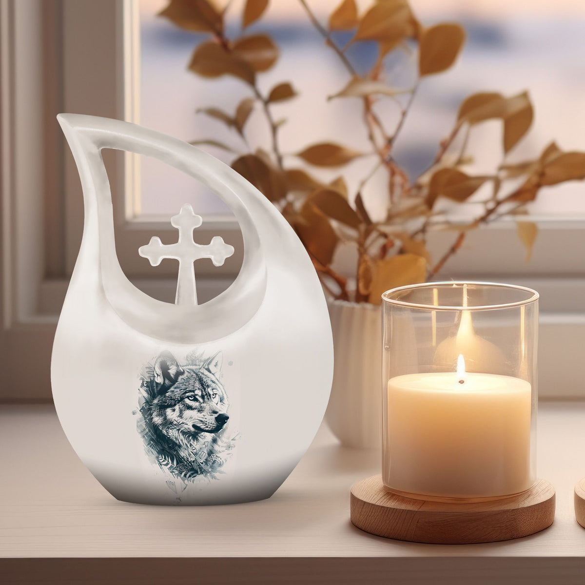 Wolf Howling Urns For Ashes - Adult Urns For Women