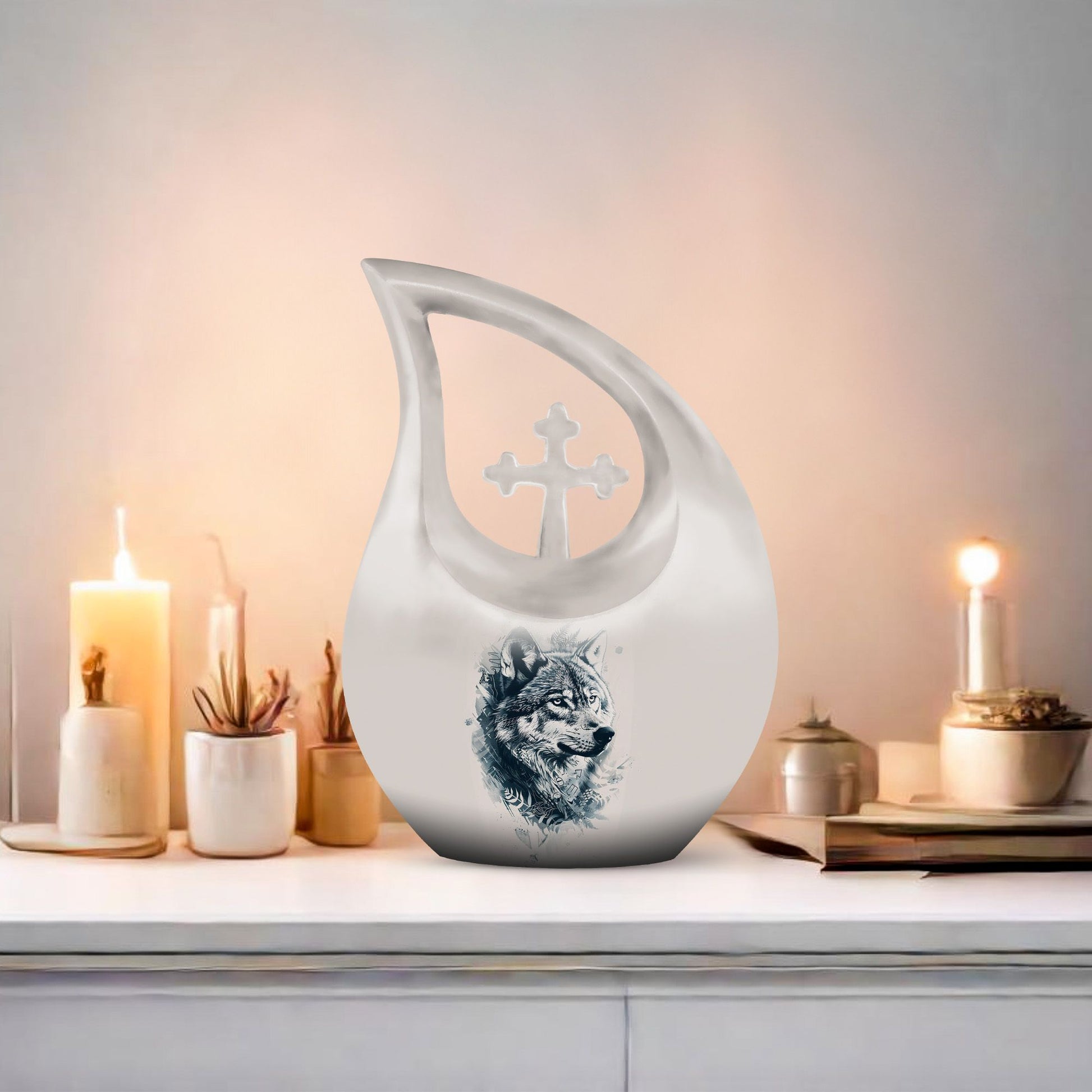 Wolf Howling Urns For Ashes - Adult Urns For Women