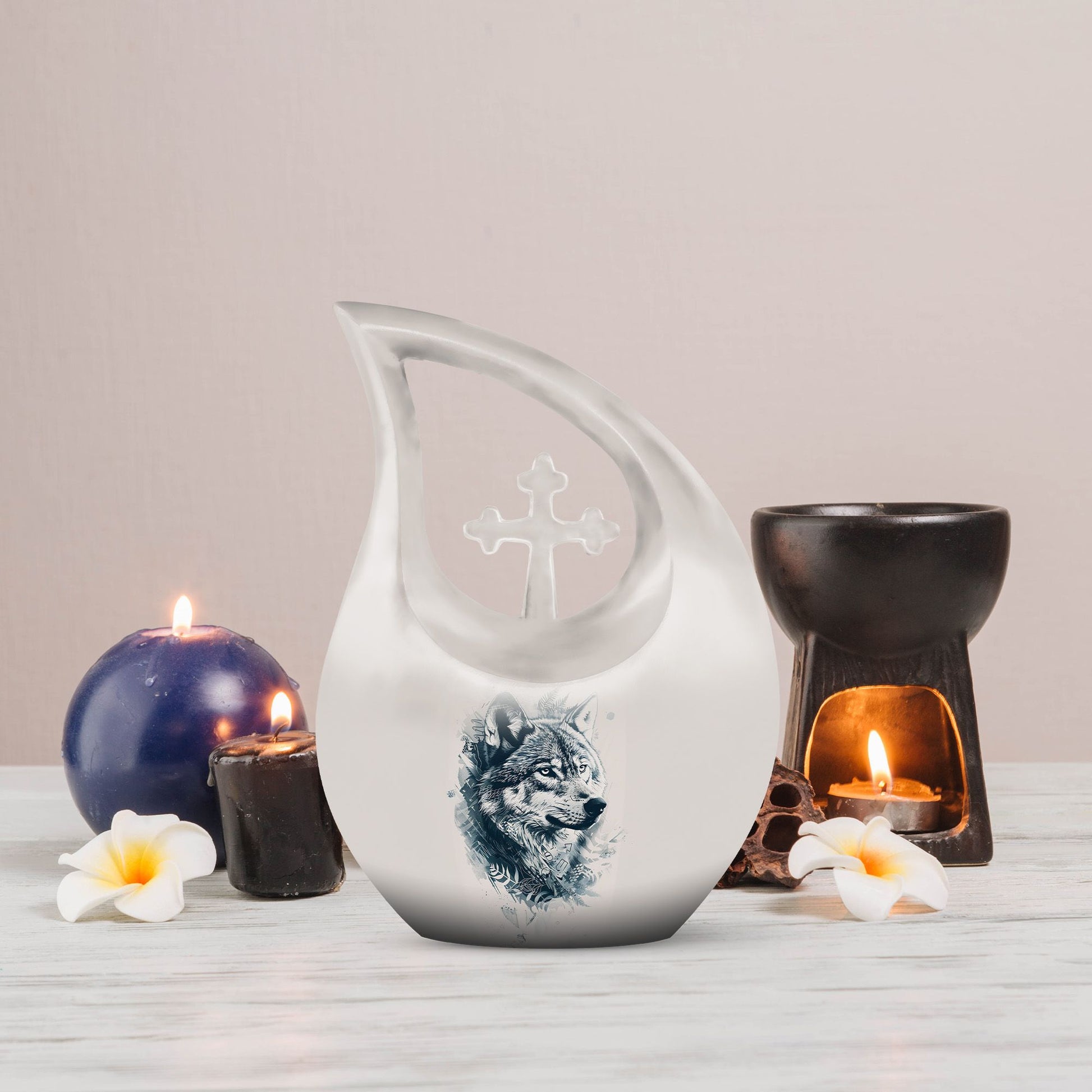 Wolf Howling Urns For Ashes - Adult Urns For Women