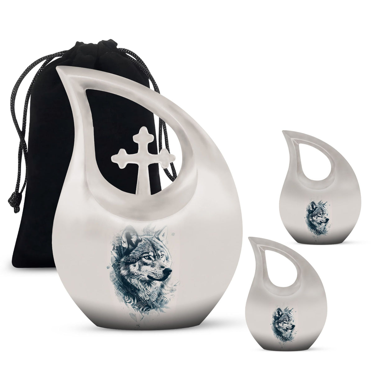Wolf Howling Urns For Ashes - Adult Urns For Women