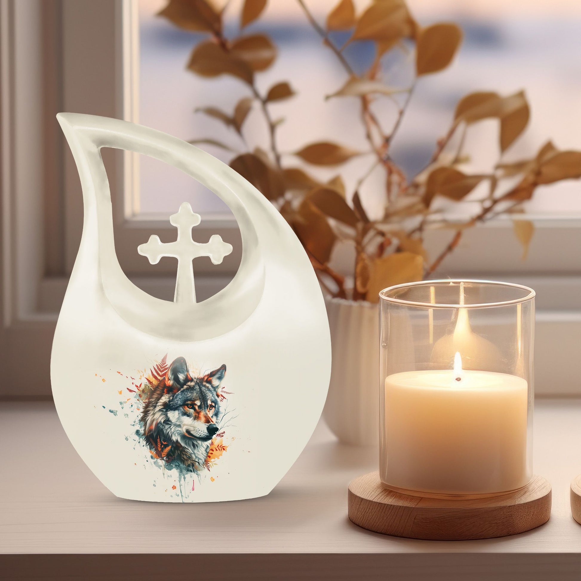 Wolf Howling Urns For Ashes - Urn For Human Ashes Adult Women
