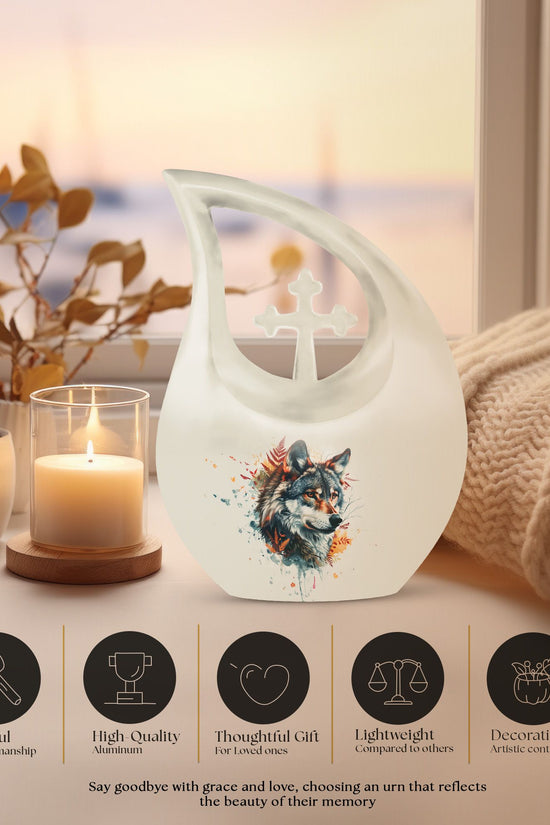 Wolf Howling Urns For Ashes - Urn For Human Ashes Adult Women