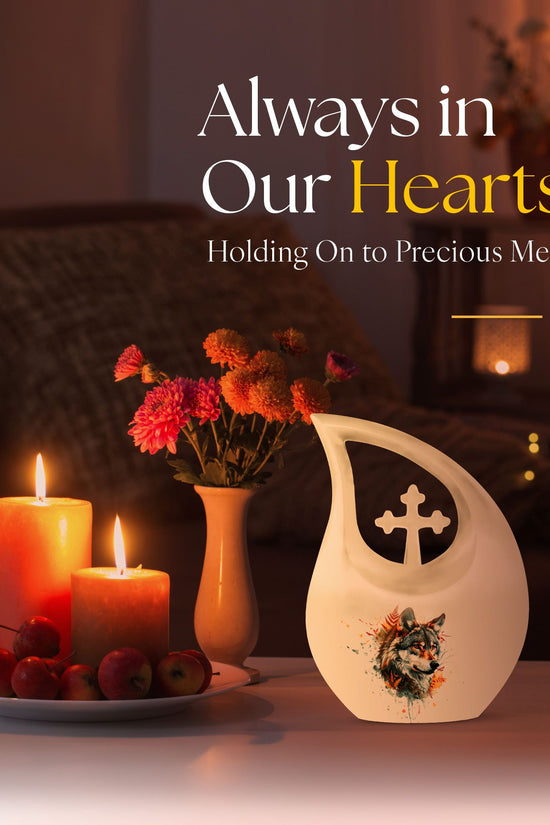 Wolf Howling Urns For Ashes - Urn For Human Ashes Adult Women
