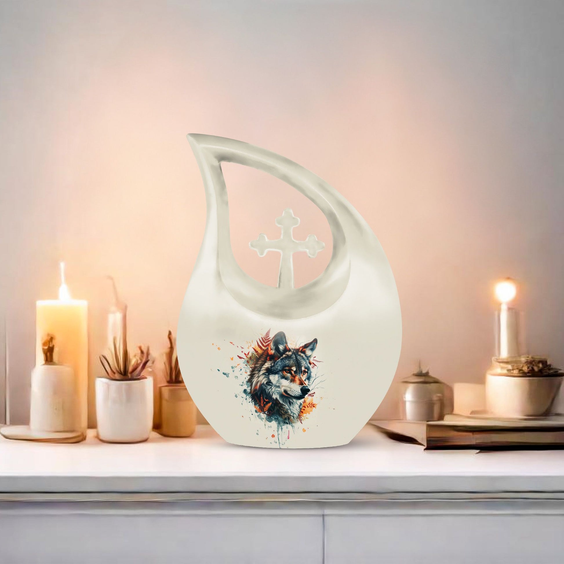 Wolf Howling Urns For Ashes - Urn For Human Ashes Adult Women