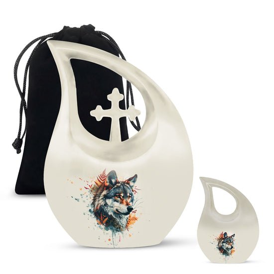 Wolf Howling Urns For Ashes - Urn For Human Ashes Adult Women
