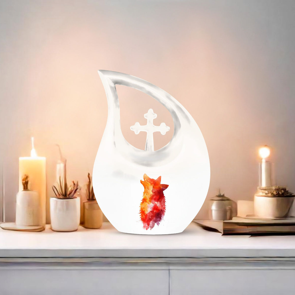 Wolf Howling Urns For Ashes - Adult Urns For Men & Women